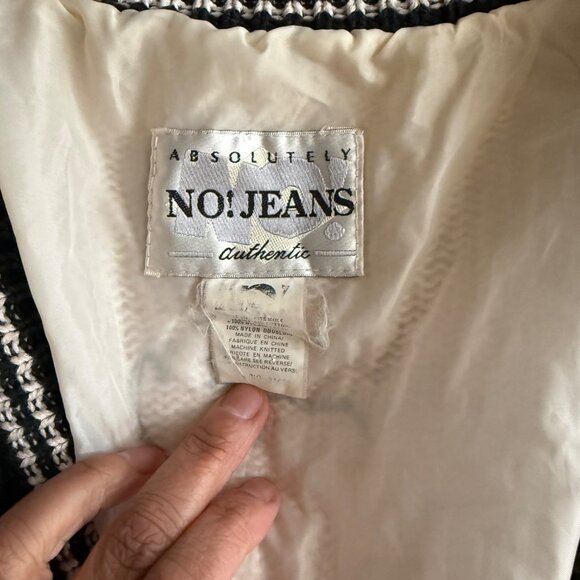 No! Jeans Pop Revolution Black & White Graphic Checkered Cardigan With Floral Kn - Picture 12 of 16